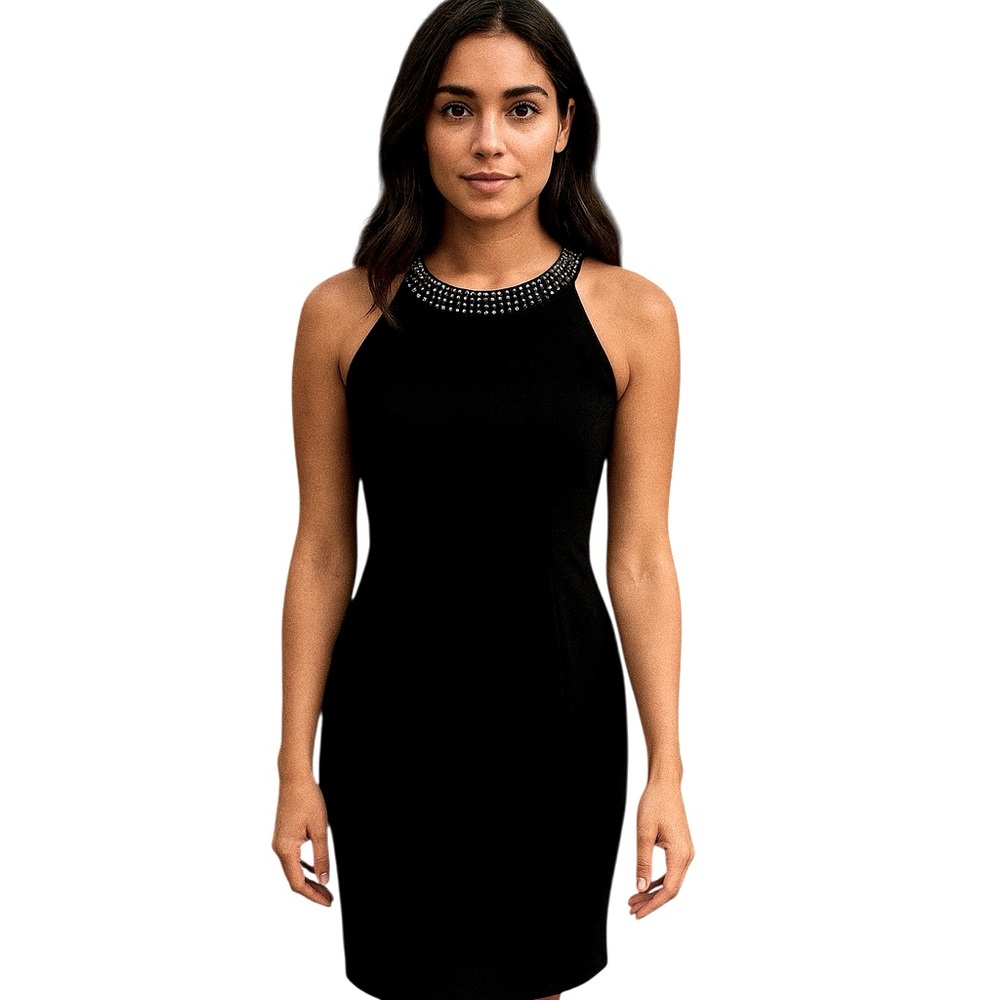 Black Embellished Cocktail Dress Size 6